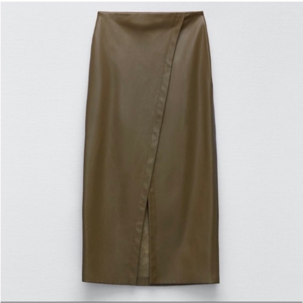 Zara Faux Leather Wrap Skirt